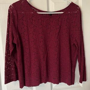 Burgundy lace top